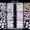 Transmisión en Vivo Transfronteriza Macarrón Tridimensional Resina Flor de Cinco Pétalos Mixta Amazon Mayorista Cambia de Color Manicura Bolitas de Acero Pequeñas Mayorista