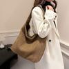 Bolso de Lana para Mujer de Gran Capacidad 2025 Nuevo Otoño e Invierno Versátil Casual Hombro Bandolera Bolso Tote Ropa de Trabajo de Clase