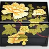 Caja de joyería de laca de Pingyao, caja de regalo de boda retro de madera, caja de maquillaje de novia, artesanía roja del patrimonio cultural inmaterial chino.