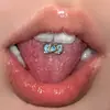 Clavo de lengua de acero inoxidable con forma de lazo, personalidad única, joyería para piercing de chica popular, aro para la lengua, decoración para la lengua, caliente transfronterizo de Europa y Estados Unidos, clavo para la lengua