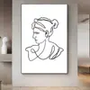 Pintura decorativa para sala de estar de personaje abstracto de una sola pincelada, pared de fondo de sofá moderna y simple, pintura de suelo, pintura colgante para porche