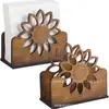 Portarrollos de Papel de Cocina Vertical de Girasol Transfronterizo Dispensador de Papel de Cocina de Madera Maciza para Mesa de Restaurante Decoración de Escritorio para Sala de Estar Portarrollos de Papel