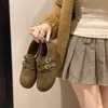 Zapatos Mary Jane para mujer, colección de otoño, estilo retro, 2026, zapatos planos de caña media para mujer, gamuza, estilo nuevo, mocasines