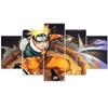 Transfronterizo Amazon Más Vendido Personaje de Anime Naruto Pintura de Cinco Paneles Pintura Colgante Pintura Decorativa Exposición de Cómics Venta al por Mayor