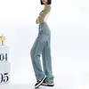 Jeans de Mujer 2026 Otoño Invierno Más Terciopelo Ajustados Pierna Ancha Cintura Alta Caída Largo Hasta el Suelo Engrosados Pierna Recta Dropshipping