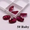 Ovo Ruby Oval Sintético Corindo Ruby5 # Strass de Fundo Pontiagudo para Inlay DIY em Anéis, Brincos e Pingentes.