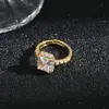 Anillo de Zirconia Micro-Pavimentada de Lujo Accesible de Gama Alta Europea y Americana para Mujer Diseño de Nicho Exquisito Anillo Abierto para Dedo Índice Anillo de Moda Tendencia