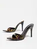 Tacones Altos para Mujer Primavera/Verano Punta Fina Tacón de Aguja Mula de Una Correa Moda Versátil Elegantes Sandalias de Tacón Alto