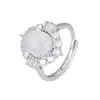 Plata de Ley S925 Calcedonia Blanco Hielo Huevo de Paloma Collar Pendientes Anillo Ágata Colgante de Jade para Mujer Juego a juego