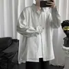 Cardigã versátil, modelagem solta, primavera e outono, camisa estilosa e casual de manga comprida, camisa masculina listrada com design de botões