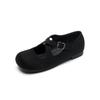 Weiwei Girl 2188-11 Zapatos Mary Jane para Mujer Zapatos Planos con Correa Cruzada Zapatos de Ballet Retro Punta Redonda Escote Bajo para Mujer