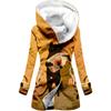 Cortavientos de Invierno para Mujer con Forro de Felpa, Estilo Europeo y Americano, Estampado Digital 3D de Animales, Abrigo con Capucha, Venta al por Mayor