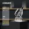 Trofeo de cristal con grabado, artesanía de madera, adorno de medalla creativa de estrella de cinco puntas para pulgar, fabricante directo, personalizable
