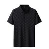 Camiseta BT de solapa para hombre de verano casual de negocios alta elasticidad sin costuras seda de hielo fina de manga corta polo entrega de una sola pieza