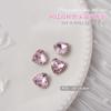 Joyería de diamantes para uñas rosas, súper destellos, corazón torcido, punta inferior, taladro, gran amor, cuadrado gordo, ángulo recto, forma de diamante pequeño, red, explosiones rojas