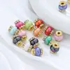Anillo de Diamante de Color Nuevo Transfronterizo Cuentas de Agujero Grande Cuentas de Linterna Chapadas Bolígrafo de Cuentas DIY con Rueda de Diamante Cuentas Sueltas Venta al por Mayor