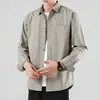 Ropa de Hombre Shanggu 2026 Nuevo Estilo Japonés Manga Larga Algodón Puro Camisa Marca de Tendencia Ropa de Trabajo Versátil Moda Estilo Hong Kong Modelo de Hombre