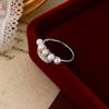Anillo de Perlas Oreja de Trigo Estilo Coreano Diseño Nicho Sentido Moda Personalizada Lujo Ligero Elegante Combinable Anillo Ajustable para Mujer