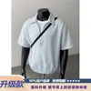 Camiseta de rayas light-luxury, manga corta de verano para hombre, polo para chico diseño IT, estilo japonés, fresco y elegante