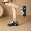 Zapatillas de Plataforma August Lion para Mujer 2026 Nueva Colección Otoño Cuero Negro Retro Suela Suave Zapatos Deportivos Casuales