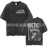 Camiseta Verão Ártico Masculina Streetwear Estilo Lavado Vintage Harajuku Hip Hop Punk Top Solto Atacado