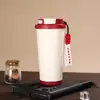 Taza de Café Octagonal de Acero Inoxidable 316, Aspecto de Alta Calidad, Taza Térmica Aislante, Taza Portátil para Viajes al Aire Libre con Cuerda, Portavasos para Coche