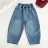 Vale do Vento 2026 Outono Novo Estilo Coreano Versátil Jeans Solto Infantil, Calças Retro Estilosas para Meninos Primavera e Outono