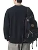 Roupas Masculinas Fengshe / Novo Suéter Retrô Japonês de Primavera e Outono Versátil Design Patchwork Masculino Blusa de Moletom Solta de Manga Longa