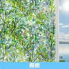 Adhesivo electrostático de vidrio con arcoíris colorido, opaco, con forma de pájaro y rama de colores, extraíble, para ventana de baño, película antimirones