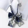 Jk a cuadros estilo japonés corbata de moño floral corbata para mujer estilo universitario para hombre corbata de moño para foto de graduación con camisa uniforme de marinero