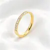 Anillo de Acero de Titanio de Lujo Ligero Estilo Coreano para Mujer, Anillo Elegante de Nicho, Anillo de Pareja con Incrustaciones de Diamantes que No se Desvanecen, Joyería de Mano
