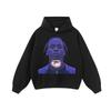 Suéter de Manga Longa Vintage Europeu e Americano Streetwear Masculino e Feminino Ins Retro Tendência Marca Estampada Lavagem Água Vestido Moletom de Algodão