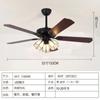 Lustre Ventilador de Teto Retrô para Sala de Estar Cor Nogueira Cordão Lustre Doméstico Integrado Ventilador de Teto Retrô Lâmpada Atacado Zhongshan Fengqi