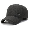 Gorra de béisbol para hombre de mediana edad, gorra de béisbol de otoño e invierno para hombre, gorra con visera cálida con forro polar para exteriores, gorra informal de moda para papá y abuelo