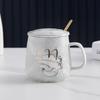 Taza Cerámica Patrón Mármol Pareja Taza para Beber Logo Taza de Regalo Porcelana Blanca Caja de Regalo Regalo de Negocio