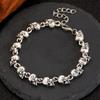 Moda Punk Americana Europeia e Americana Pulseira Retrô Masculina Personalidade Criativa Caveira Metal Tendência Pulseira Agressiva