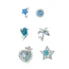Uñas Azules de Hueso de Oreja para Vacaciones Azules Pendientes de Acero de Titanio 316L para Perforación de Oreja Pendientes para Múltiples Perforaciones