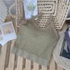 Linda Camisola Costas Pequenas com Cinto Feminino, Bojo Integrado, Camiseta Base Popular na Internet, Conjunto para Usar por Baixo ou por Cima, Primavera e Verão