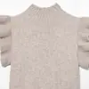 Ins Moda Europeia e Americana Transfronteiriça 2026 Nova Moda Elegante Roupa Feminina Atacado Macio Casual Gola Alta Sem Mangas Tricô Colete