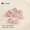 DIY Contas Redondas Cilindro Fofas Pintadas à Mão DIY Pulseira Colar Miçangas Joias Artesanais Bloqueio de Cores Design Divertido Acessórios Artesanais