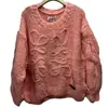 Estilo Nuevo Otoño e Invierno Mismo Estilo que Little Red Book Logo Grande Mohair Aguja Gruesa Tejido a Mano Puro Suéter Retorcido Suéter para Mujer