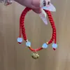 Pulsera trenzada Candado de la Paz Marca Xiangyunfu, Sencilla y Elegante Hecha a Mano Estilo Nacional Pulsera para Pareja y Amistad
