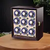 Marca Alemana de Alta Calidad Madera Automático Reloj Agitador Mecánico Reloj Giratorio Colocador Caja de Almacenamiento Oscilante Nueve Epitopos