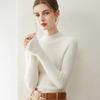 Suéter de Cashmere Puro para Outono e Inverno, Linha de Frente, Pronto para Vestir, Gola Alta Meia, Pulôver, Manga Longa, Efeito Emagrecedor, Camisa de Base Tricotada