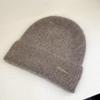 Gorro de Piel de Conejo para Mujer Nuevo Estilo Coreano Moderno Combinable Gorro de Punto Otoño e Invierno Celebridad de Internet Protección para las Orejas Gorro Pulóver Gorro de Lana para Hombre y Mujer