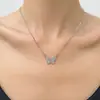 Collar de mariposa con pedrería de verano, estilo minimalista, diseño de nicho, exquisito colgante de mariposa famoso en internet, cadena única para la clavícula