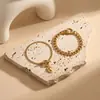 Pulseras Combinadas Multicapa Estilo Europeo y Americano Transfronterizas, Cadena Vintage Chapada en Oro de 18 Quilates OT, Acero de Titanio de Gama Alta Nicho al por Mayor