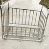 Aro de Baloncesto de Acero Inoxidable, Cesta de Almacenamiento de Pelotas Gruesa para Jardín de Infantes, Carrito Móvil para Niños, Carrito Plegable para Pelotas para Adultos, Estante para Pelotas