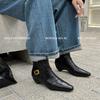 Botas Chelsea con Hebilla de Cinturón en Forma de Estrella, Versátiles, Otoño e Invierno 2024, Nuevas Botas Europeas y Americanas con Cremallera y Tacón Cuadrado para Niños