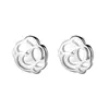 Brincos de Flor de Rosa Pequenos Brincos de Flores Ocas Frescas Femininas Design de Nicho Estilo Mori Coração Feminino Acessórios de Estilo Coreano